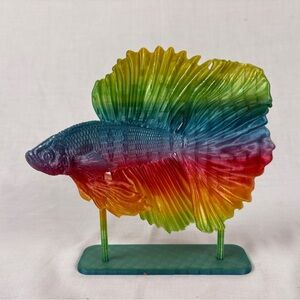 3D Printed Betta Fish Rainbow Decor
